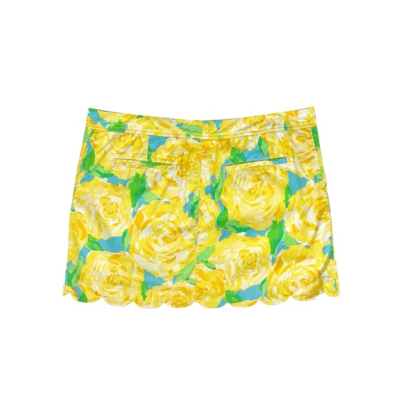 Lilly Pulitzer Colette Skort Sunglow Yellow Floral Scallop Edge Size 12 - Picture 2 of 8